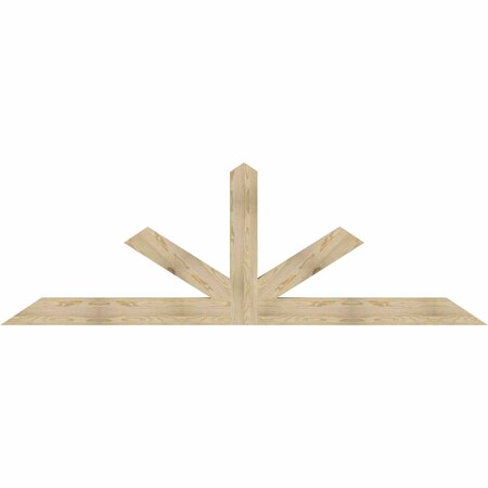 Ekena Millwork Saratoga Rough Sawn Timber Gable Bracket, Douglas Fir, 108"W x 36"H x 4"D x 6"F, 8/12 Pitch GBW108X36X0406SAR00RDF